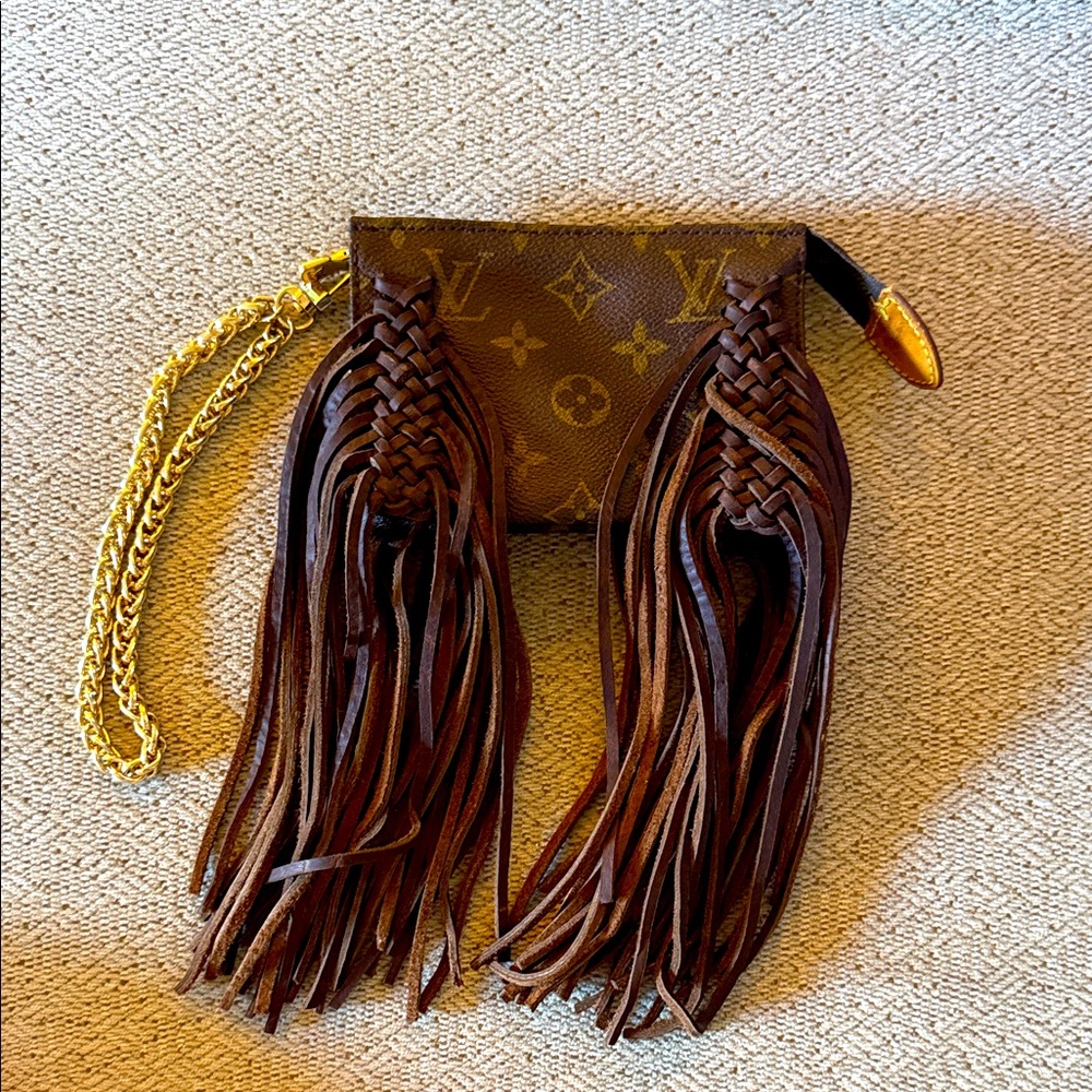 Louis Vuitton Brown Fringe Clutch